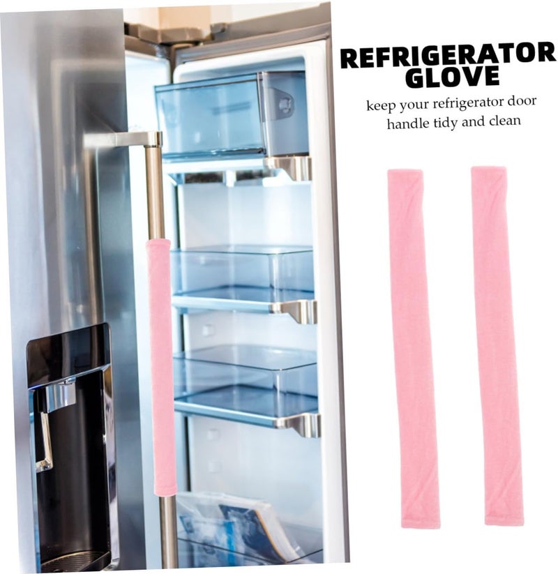 VERDANVERSE 2Pcs Microwave Oven and Refrigerator Handle Covers, Pink Anti-Skid, Oil-Resistant Protective Sleeve for Freezer and Kitchen Appliance Door Handles, Washable - Image 2