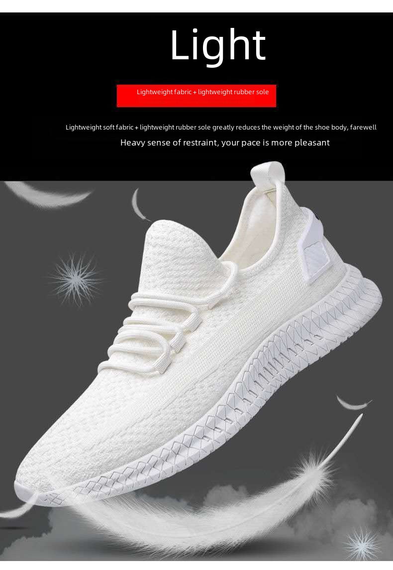 Men'S Casual Shoes Men'S Fashionable All-Matching Sneaker Men'S Shoes Flying Woven Breathable Mesh Cloth Shoes - Image 5