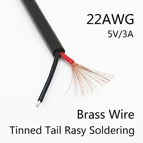 Maixbomr 2Pcs USB A Female Plug 2Pin Bare Wire,1M/3FT USB 2.0 Female Pigtail Open End Power Cable 22AWG,for 5V/3A USB Equipment Installed or DIY Replace Repair Cable - Image 4