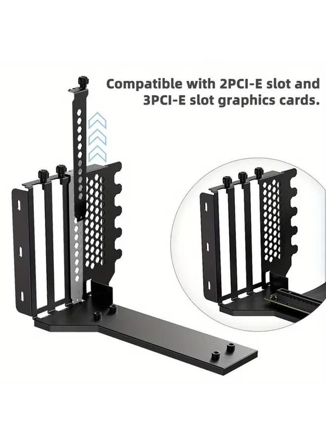 Black 4 0 GPU Support Bracket With 200MM PCIe 4 0 Riser Cable Vertical Mount For RTX 5090 4090 RX 9070 7900 - Image 5