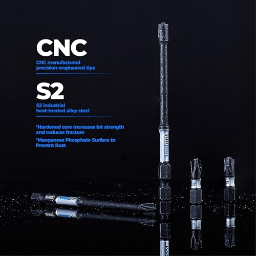toolant 7pcs TB-Fit Electrician Impact Screwdriver Bit Set, 1/4” Hex-Shank S2 Steel, CNC Machined Tips with Magnetism, FPH1（PH1-SL4.5）FPH2（PH2-SL6）Screwdriver Bit Set - Image 3