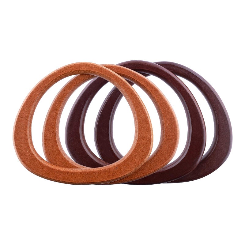 PH PandaHall D Shape Purse Handle, Wooden Bag Handles Replacement Smooth Handbag Handle Decorative Handles for Straws Beach Canvas Handbags Macrame Crocheted Purse Making, 4 Pack - Image 1