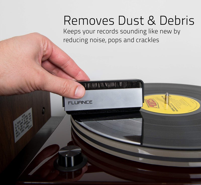 Fluance Vinyl Record & Stylus Cleaning Kit with 2-in-1 Anti-Static Carbon Fiber & Soft Velvet LP Brush and Stylus Brush (VB52) - Image 2