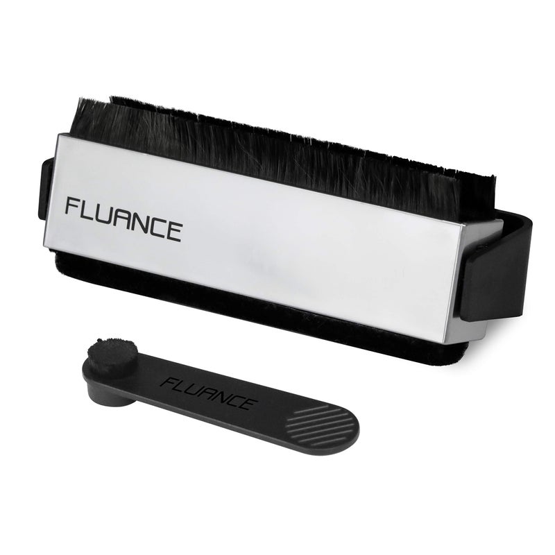 Fluance Vinyl Record & Stylus Cleaning Kit with 2-in-1 Anti-Static Carbon Fiber & Soft Velvet LP Brush and Stylus Brush (VB52) - Image 1