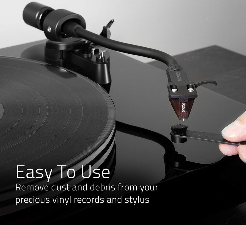 Fluance Vinyl Record & Stylus Cleaning Kit with 2-in-1 Anti-Static Carbon Fiber & Soft Velvet LP Brush and Stylus Brush (VB52) - Image 3