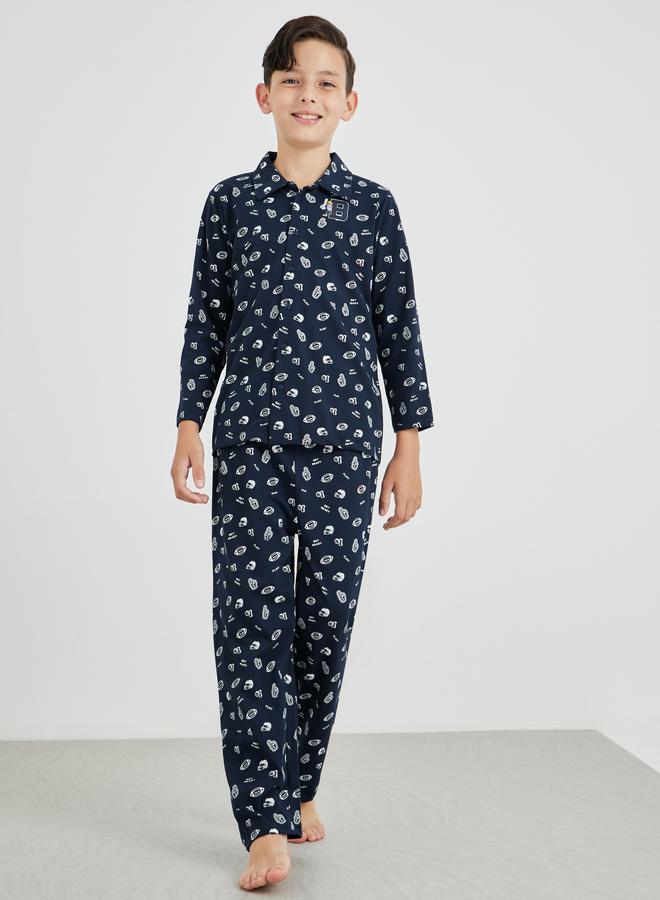 Styli Styli All-Over Print Long Sleeve Shirt and Pyjama Set  - Image 1