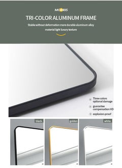 WEMART Mirror Full Length 150cm-40cm Aluminum alloy Large Standing Dressing Mirror Hanging Leaning Against Wall Mounted Mirror with Stand for Bedroom Locker Room Living Room (Black)  - Image 3
