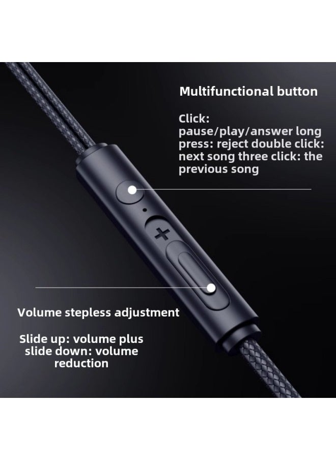 Metal Game Headset In-Ear Suitable For Apple Android TYPE-C E-Sports Music Universal Subwoofer Earplugs-Color:Silver In-ear Simulation C
