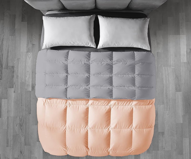 Filbert Premium 300 GSM Comforter Super Soft Fluffy Revesible Comforter 92 x 106 Inches233cm x 269cm King Size ComforterSilverPeach - Image 4