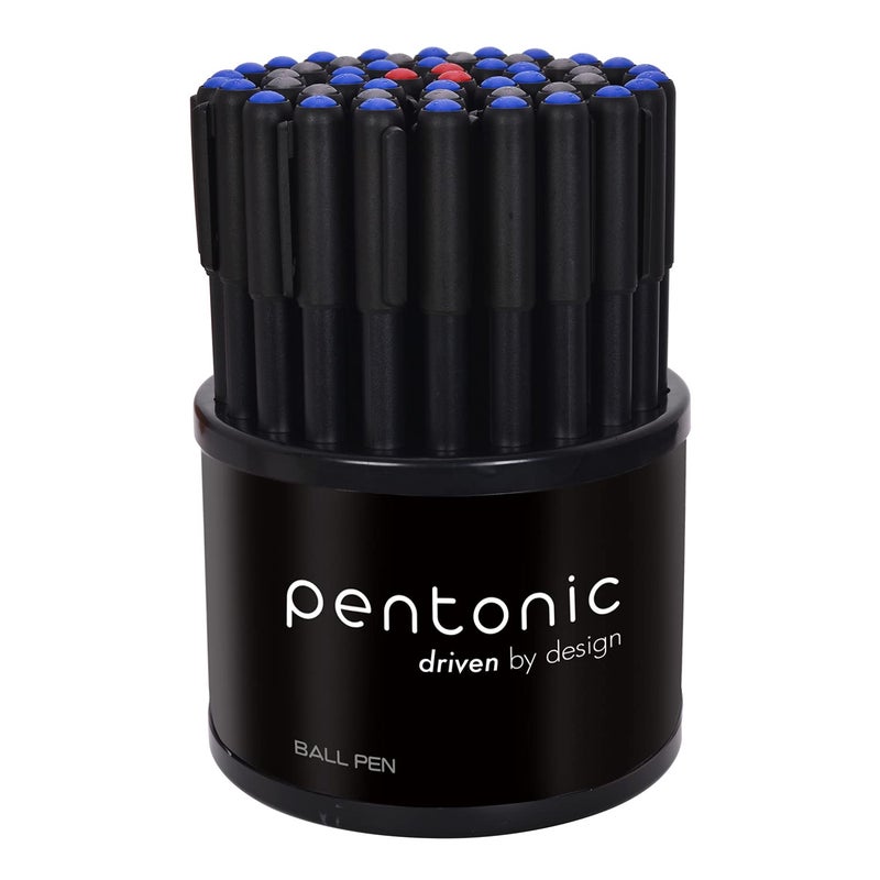 Pentonic 0.7mm Ball Point Pen Tumbler Pack | Black Body | Blue, Black & Red Ink | Pack of 50 Pens - Image 4