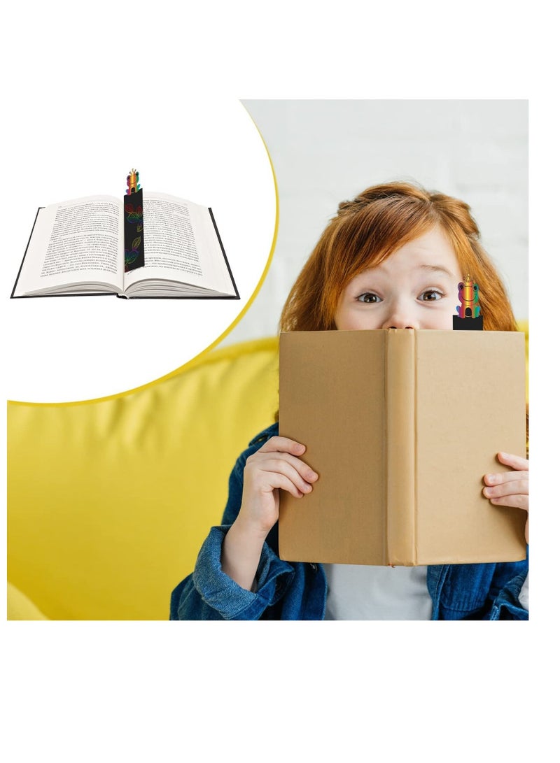 SYOSI Scratch Art Magic Rainbow Bookmarks for Kids Children, Animal Craft DIY Paper Scratch Art Gift Tags with 60 Colorful Ropes and 30 Stylus for Classroom Gifts, Party Bags Filler for Kids (60Pcs) - Image 5