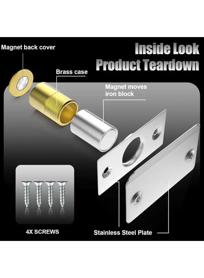 2pcs Black Magnetic Door Locks Adjustable Catches For French Closet Cabinet Doors - Image 5