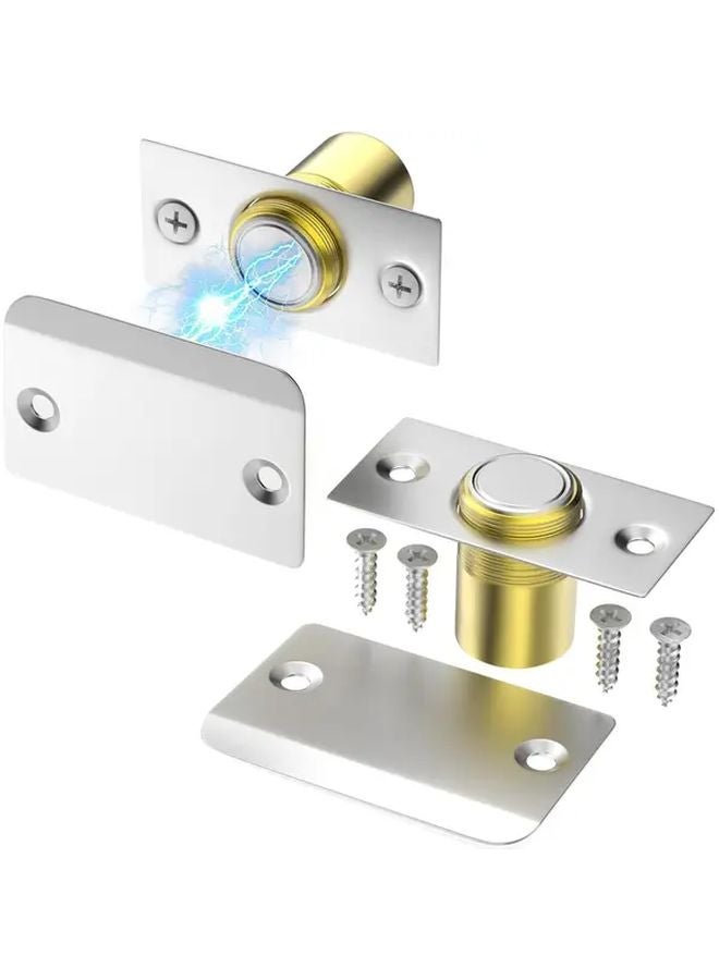 2pcs Black Magnetic Door Locks Adjustable Catches For French Closet Cabinet Doors - Image 1