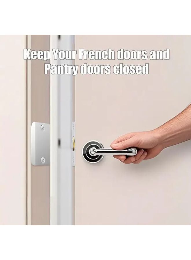 2pcs Black Magnetic Door Locks Adjustable Catches For French Closet Cabinet Doors - Image 4