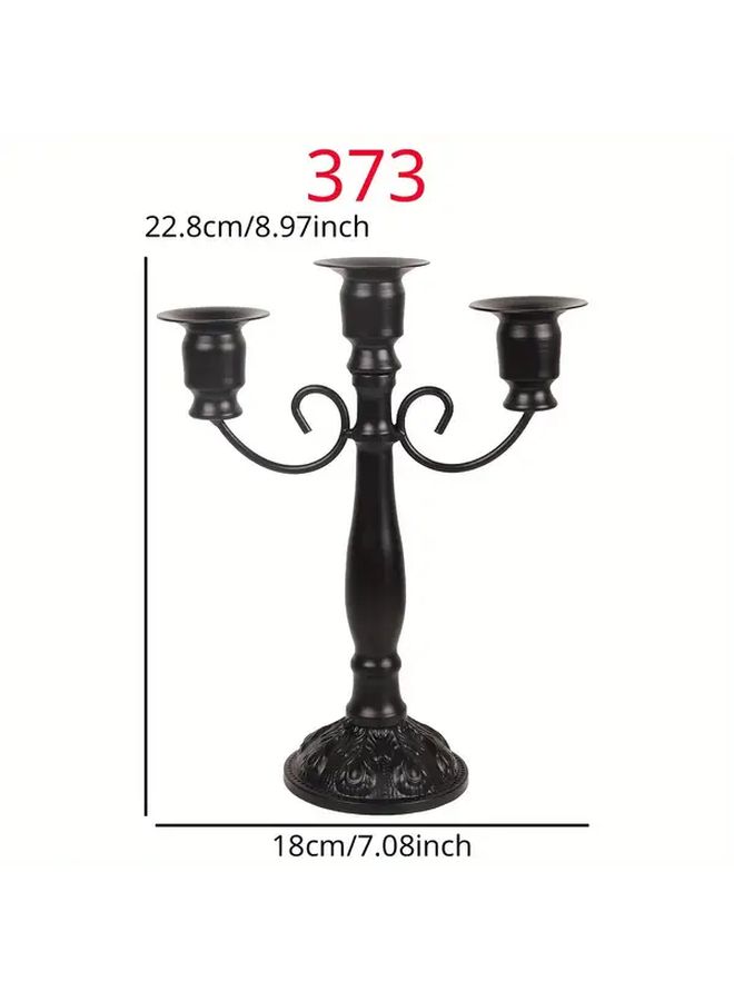 Black Metal Candle Holder Vintage Romantic Tabletop Decor 373 Size - Image 3