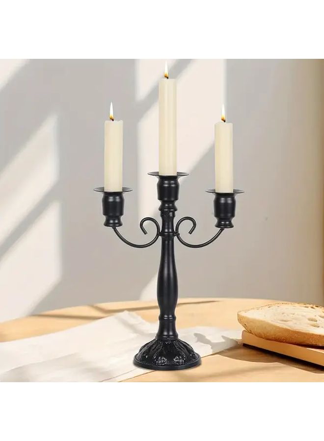 Black Metal Candle Holder Vintage Romantic Tabletop Decor 373 Size - Image 5