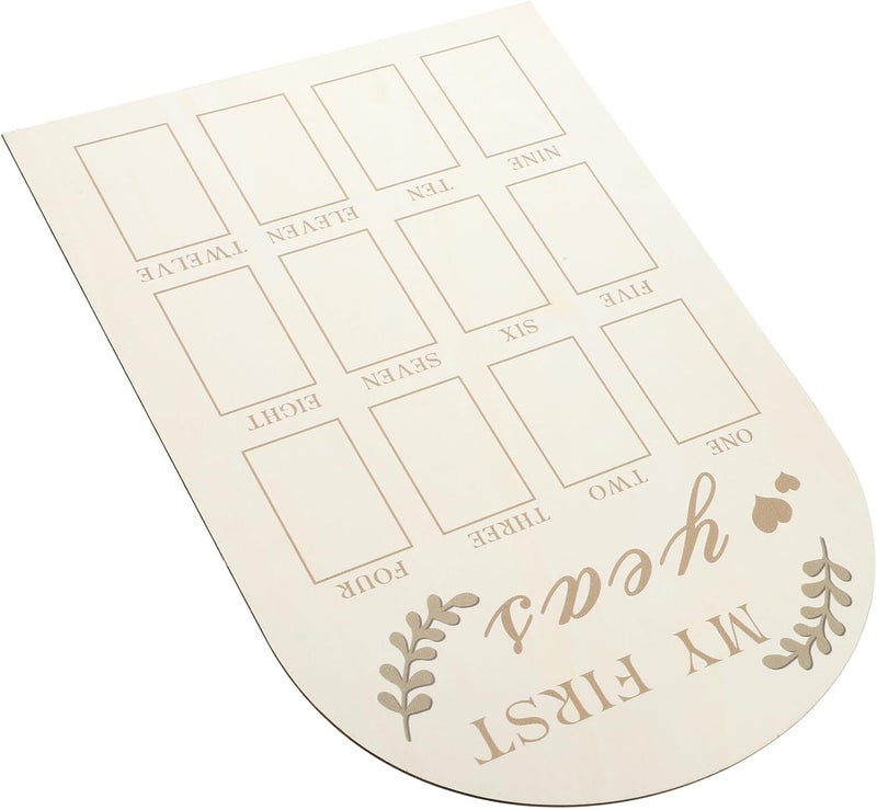 Zerodeko First Year Milestone Picture Frame Wooden Newborn Keepsake Photo Frame for Nursery Décor with Month Markers - Image 1