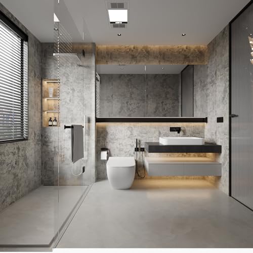 BAYYA Concrete Wallpaper Peel and Stick Grey/Brown/Beige Cement Contact Paper 15.8"x591" Industrial Style Self Adhesive Waterproof Removable Wall Covering Vinyl Film Furniture Stickers for Wall - Image 4