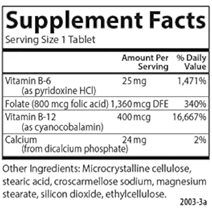 Carlson - Tri-B, Vitamin B Complex, 25 mg Vitamin B-6, 400 mcg Vitamin B-12, Folic Acid Energy Pills, Promote Cardiovascular Health, B Complex Vitamins, B12 Supplement, B Vitamin Complex, 360 Tablets - Image 4