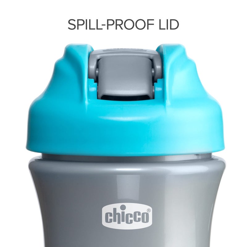Chicco Soft Spout Tumbler with Silicone Straw and Spill-Proof Lid 12oz.| Built-In Carry Handle | Top-Rack Dishwasher Safe | Easy to Hold Travel Cup | Teal/Silver| 18+ months - Image 4