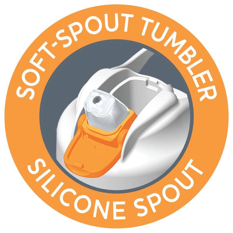 Chicco Soft Spout Tumbler with Silicone Straw and Spill-Proof Lid 12oz.| Built-In Carry Handle | Top-Rack Dishwasher Safe | Easy to Hold Travel Cup | Teal/Silver| 18+ months - Image 5