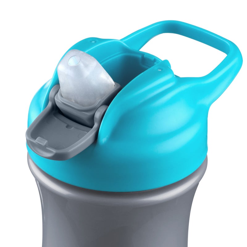 Chicco Soft Spout Tumbler with Silicone Straw and Spill-Proof Lid 12oz.| Built-In Carry Handle | Top-Rack Dishwasher Safe | Easy to Hold Travel Cup | Teal/Silver| 18+ months - Image 3