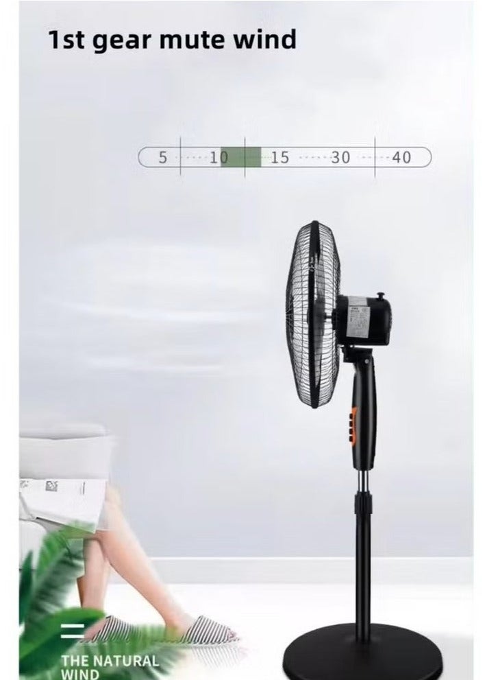 JUNYOUK 3 Speed 16 inches Pedestal Stand Fan 70W Black - Image 3