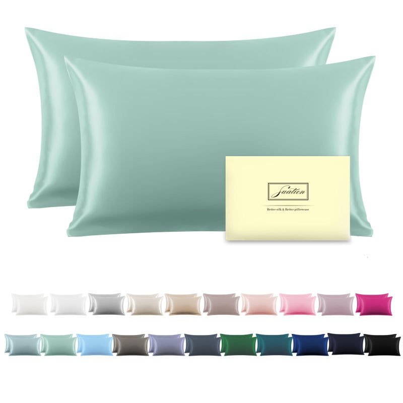 Silk Pillowcase for Hair and SkinSoftBreathable and Sliky Queen Silk Pillow Case Set of 2Both Sides Natural Mulberry Silk Pillowcases with Hidden ZipperQueen Size 20X 302pcs