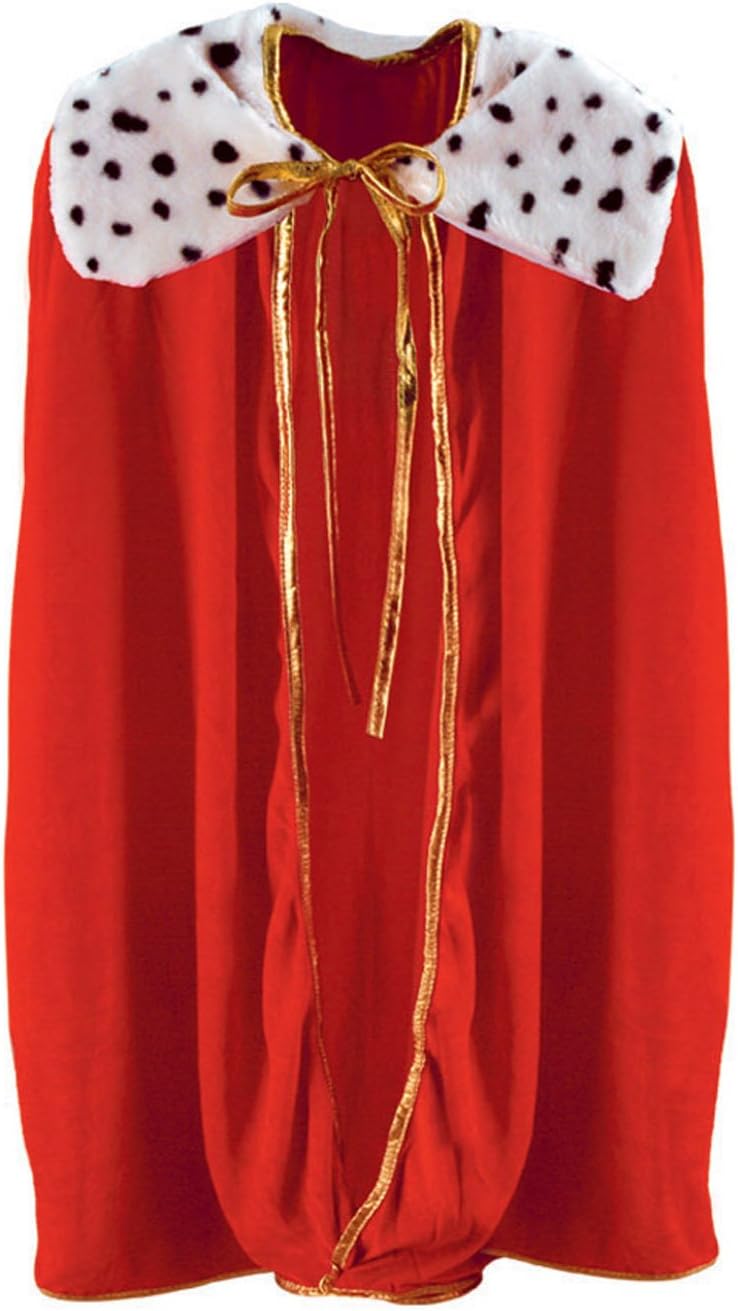 Beistle Child Size Red King Queen Robe Fantasy Prince Princess Medieval Halloween Costume Cape Mardi Gras Accessory 33 - Image 1