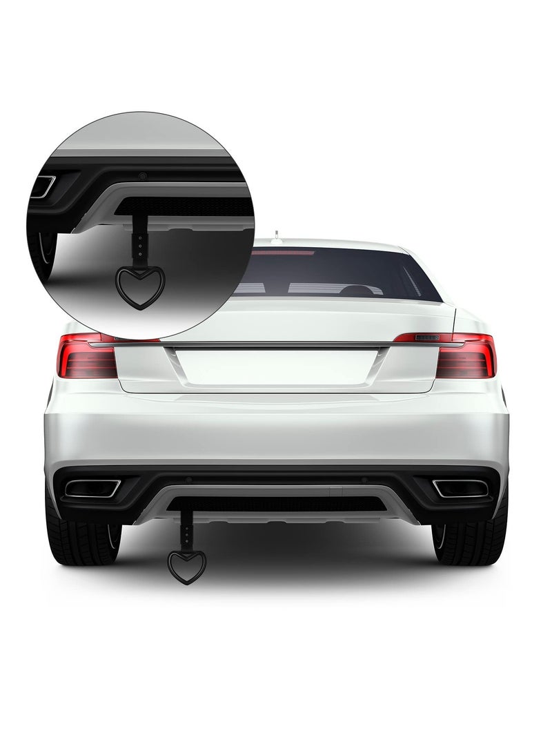 SYOSI 4 Pieces Heart-shaped Rings Car Handle Straps, Car Decor Car Handle Straps Rear Bumper Warning Ring Car Interior (Black, White) - Image 5