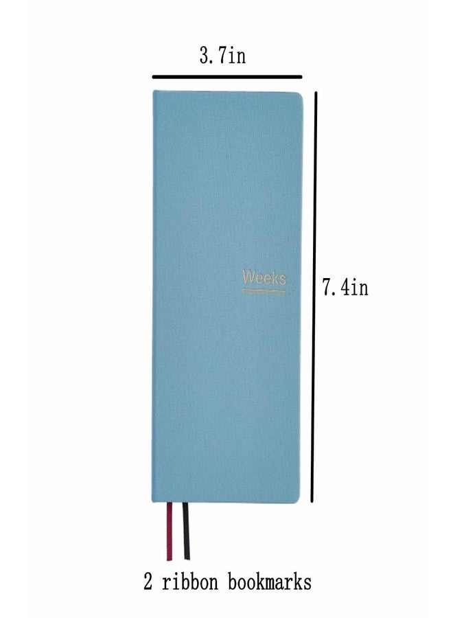 receip Undated Weekly Planner Notebook Pocket Organizer Appointment Book Journal Notebook A6 Week Plan Notepad (Sky blue with cover) - Image 2