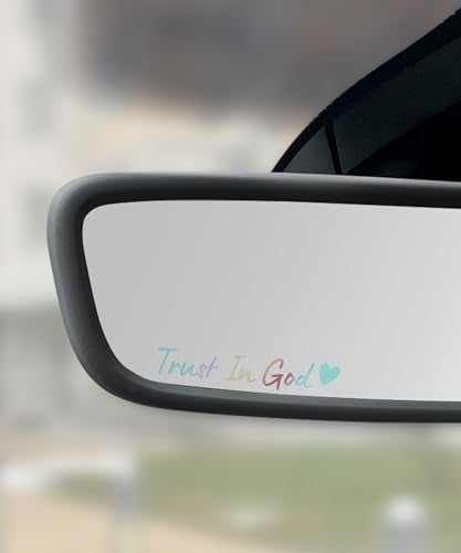 SCUARI 4PCS Car StickersCars DecalsCar Accessories Trust in God Rearview Mirror StickerTrust in God Mirror DecalsSuitable for Most Cars Trucks Motorcycles SUVs Colorful - Image 1