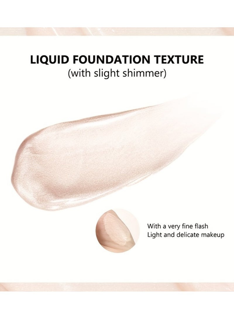 lakerain - Full Match Glow Foundation Enhance Natural Glow Liquid Foundation Highlighter Makeup for Face and Body Moisturize High Coverage Long Lasting Highlighter Foundation Cream 40ml Deep 04 - Image 1