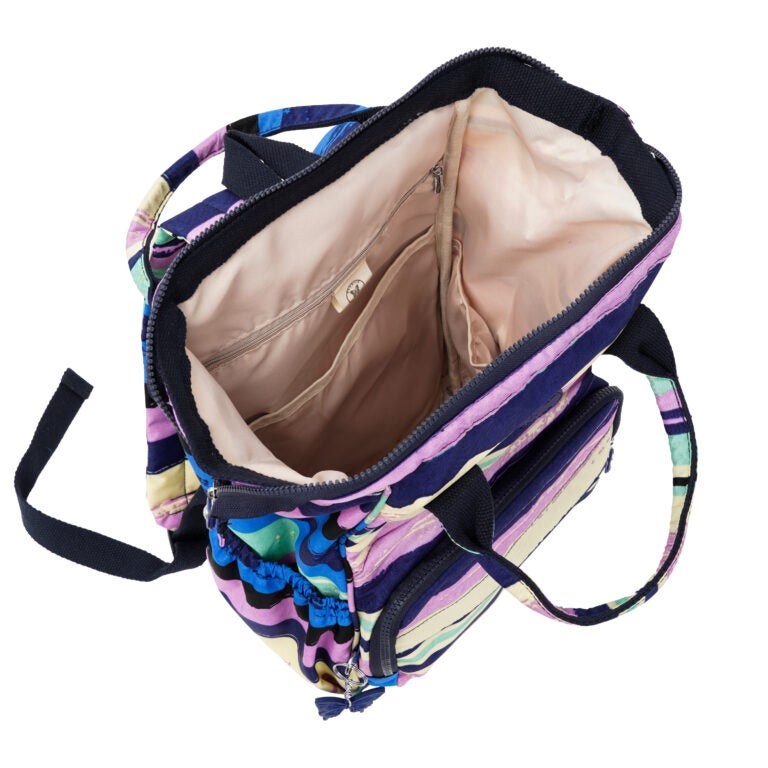 CAPRICE COLLECTION Mommy Bag for Moms – Multi Color Stripes, Water-Resistant Nylon, 16.2L Capacity, Multi-Compartment Design - Image 5