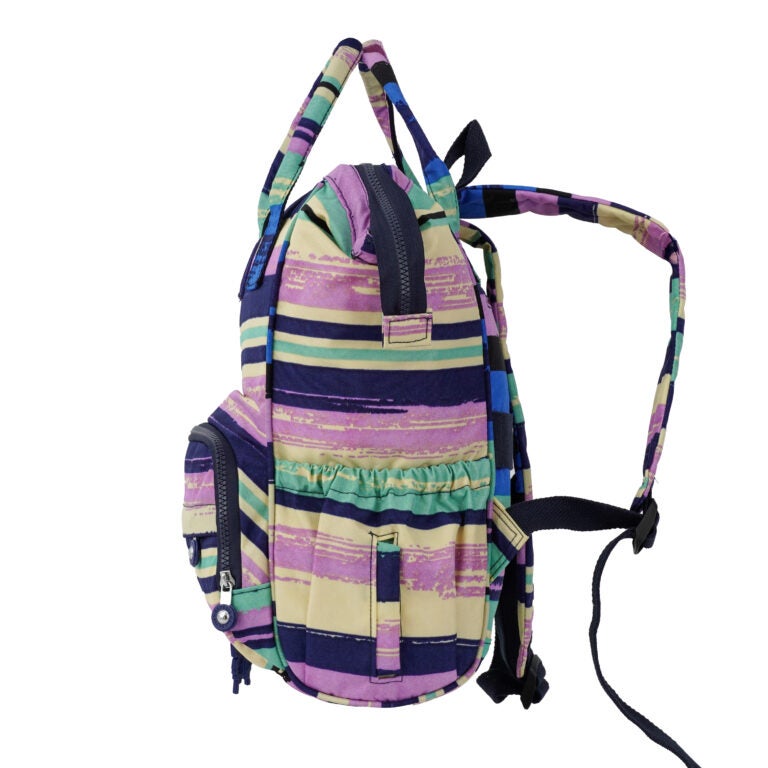 CAPRICE COLLECTION Mommy Bag for Moms – Multi Color Stripes, Water-Resistant Nylon, 16.2L Capacity, Multi-Compartment Design - Image 4