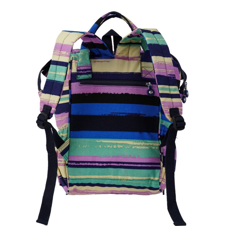 CAPRICE COLLECTION Mommy Bag for Moms – Multi Color Stripes, Water-Resistant Nylon, 16.2L Capacity, Multi-Compartment Design - Image 2