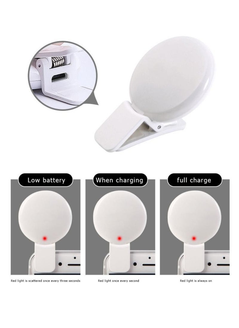 Generic - Mini Selfie Lights Mobile Phone Lens Portable Selfie Ring Fill Light Clip Led Lamp For Samsung Universal Smartphone Computer - Image 1