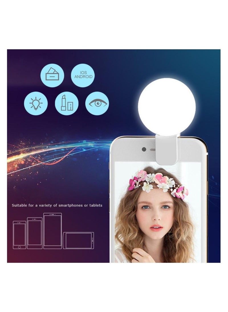 Generic - Mini Selfie Lights Mobile Phone Lens Portable Selfie Ring Fill Light Clip Led Lamp For Samsung Universal Smartphone Computer - Image 1
