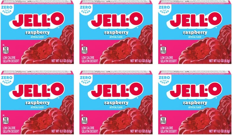 Jell-O Raspberry Sugar Free Gelatin Dessert Mix (Pack of 6) - Image 1