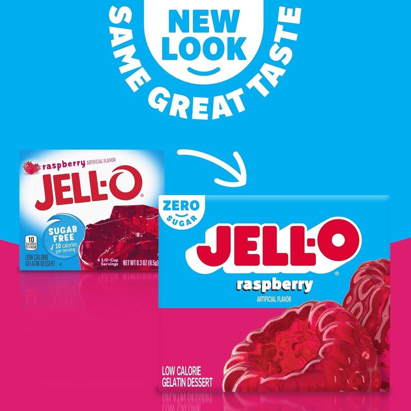 Jell-O Raspberry Sugar Free Gelatin Dessert Mix (Pack of 6) - Image 3