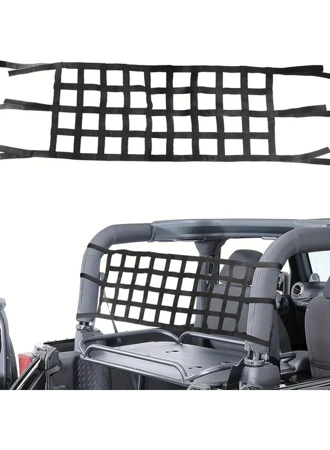 Mesh Cargo Net Hammock Roof Top Storage Bag for Jeep 1987-2024 Black - Image 1