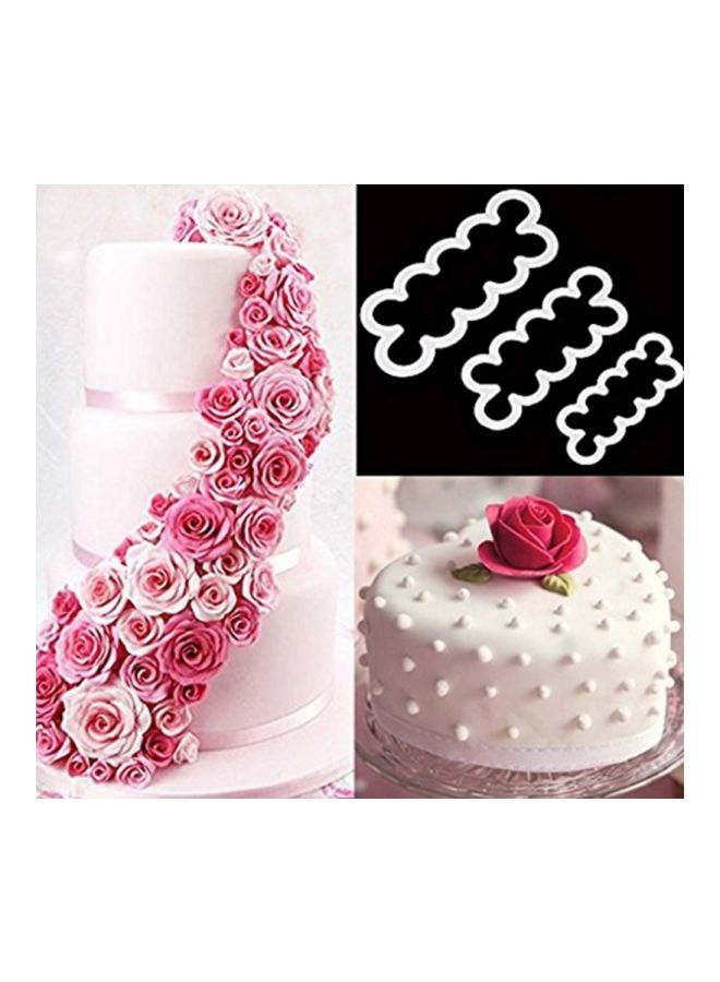 نيبمينينت أداة تقطيع قوالب كيك الفوندان وتزيينها بتصميم زهرة ثلاثية الأبعاد من إكسسوارات تزيين الكعك أبيض - Image 4