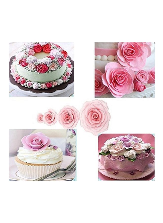 نيبمينينت أداة تقطيع قوالب كيك الفوندان وتزيينها بتصميم زهرة ثلاثية الأبعاد من إكسسوارات تزيين الكعك أبيض - Image 2