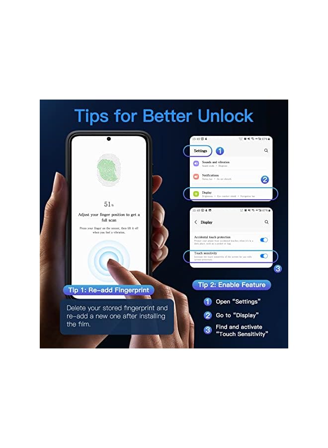 Jetech جراب غير لامع 5 في 1 لهاتف Samsung Galaxy S23+/ S23 Plus مقاس 6.6 بوصة مع 2 واقي شاشة و2 واقي لعدسة الكاميرا، غطاء خلفي شفاف واقٍ للهاتف، طبقة زجاجية مقواة (أسود) - Image 5