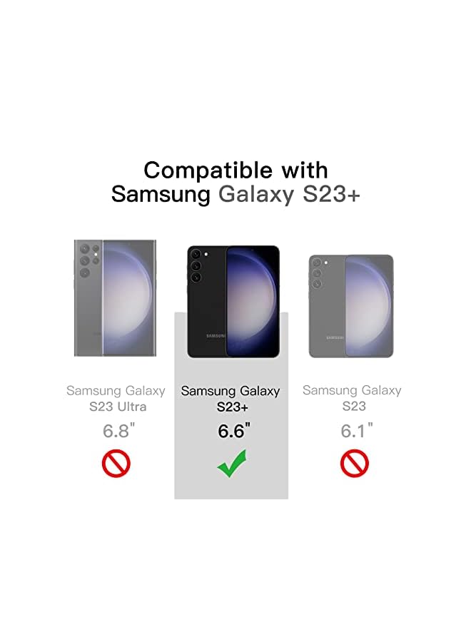 Jetech جراب غير لامع 5 في 1 لهاتف Samsung Galaxy S23+/ S23 Plus مقاس 6.6 بوصة مع 2 واقي شاشة و2 واقي لعدسة الكاميرا، غطاء خلفي شفاف واقٍ للهاتف، طبقة زجاجية مقواة (أسود) - Image 4