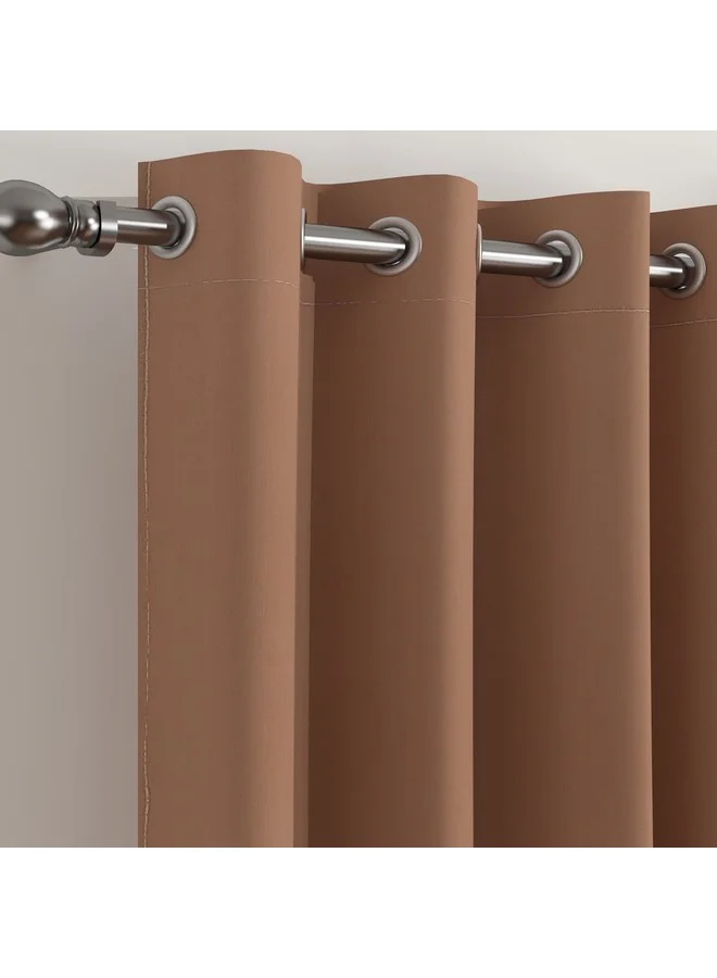 هوم بوكس طقم ستائر تعتيم Uni أسود 4 قطع 140 × 300 سم