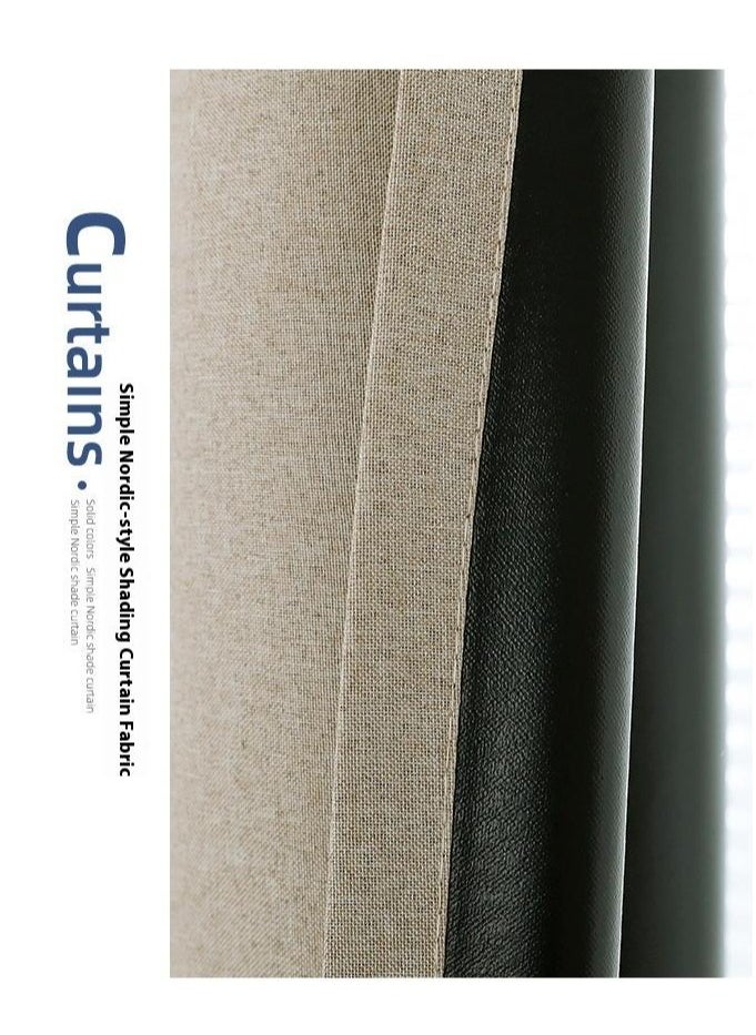 Bluejw 2 Panels Blackout Curtains For Living Bedroom Polyester Light Blocking,Thermal Insulation,Noise Reduction Grommet Light Brown  - Image 2