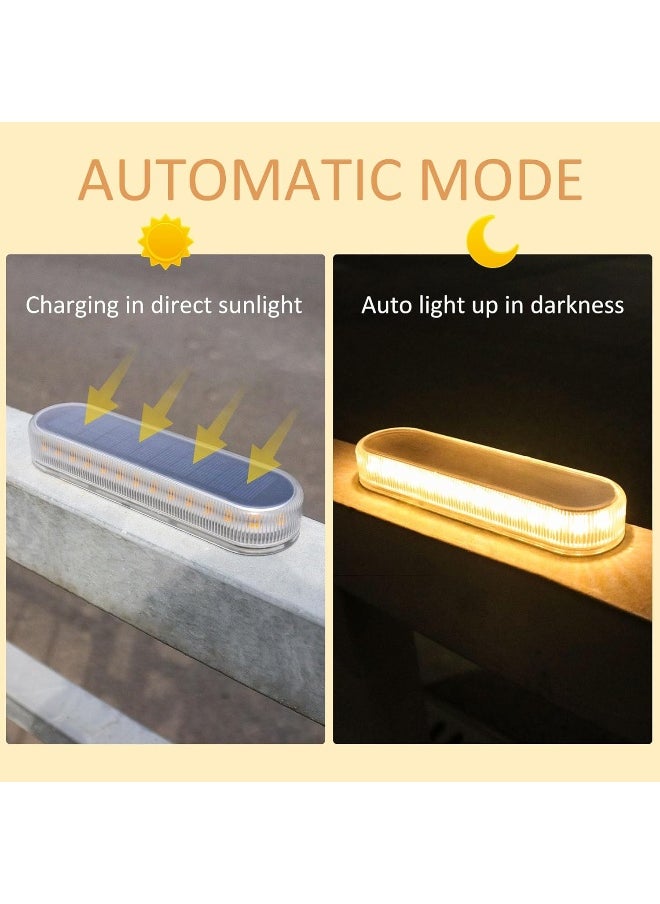 Lacasa Lacasa Solar Deck Lights, 4 Pack 40LM Solar Powered Step Lights, LED Dock Lights Warm White 2700K Outdoor In-Ground Lights IP68 Waterproof Auto ON/Off for Garden Stairs Driveway Pathway Lighting  - Image 2