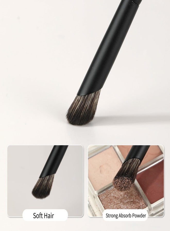 ام اس كيو فرشاة خافي العيوب MSQ ذات رأس مائل، فرشاة مكياج خافي العيوب، فرشاة صغيرة بزاوية للعين، فرشاة تحديد الأنف، فرش مكياج صغيرة لكريم الأساس، خافي العيوب، البودرة، والمكياج السائل (أسود) - Image 3
