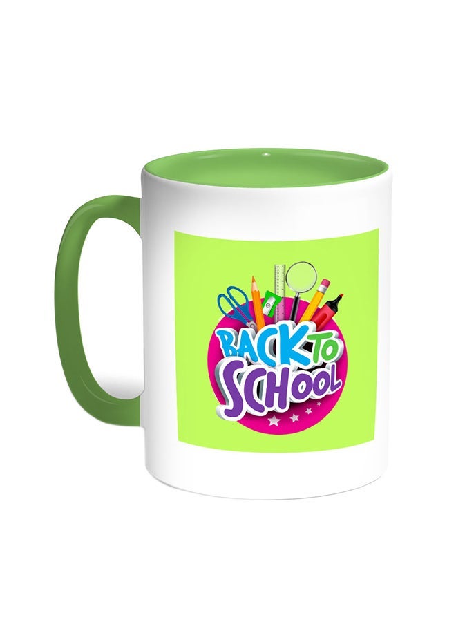 Back To School Printed Coffee Mug Green/White 11ounce